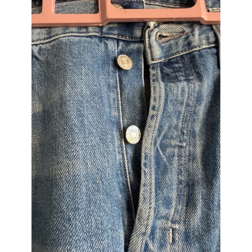 Edwin‎ Classic Straight Mens Distressed Light Wash Blue Denim Jeans Button Fly